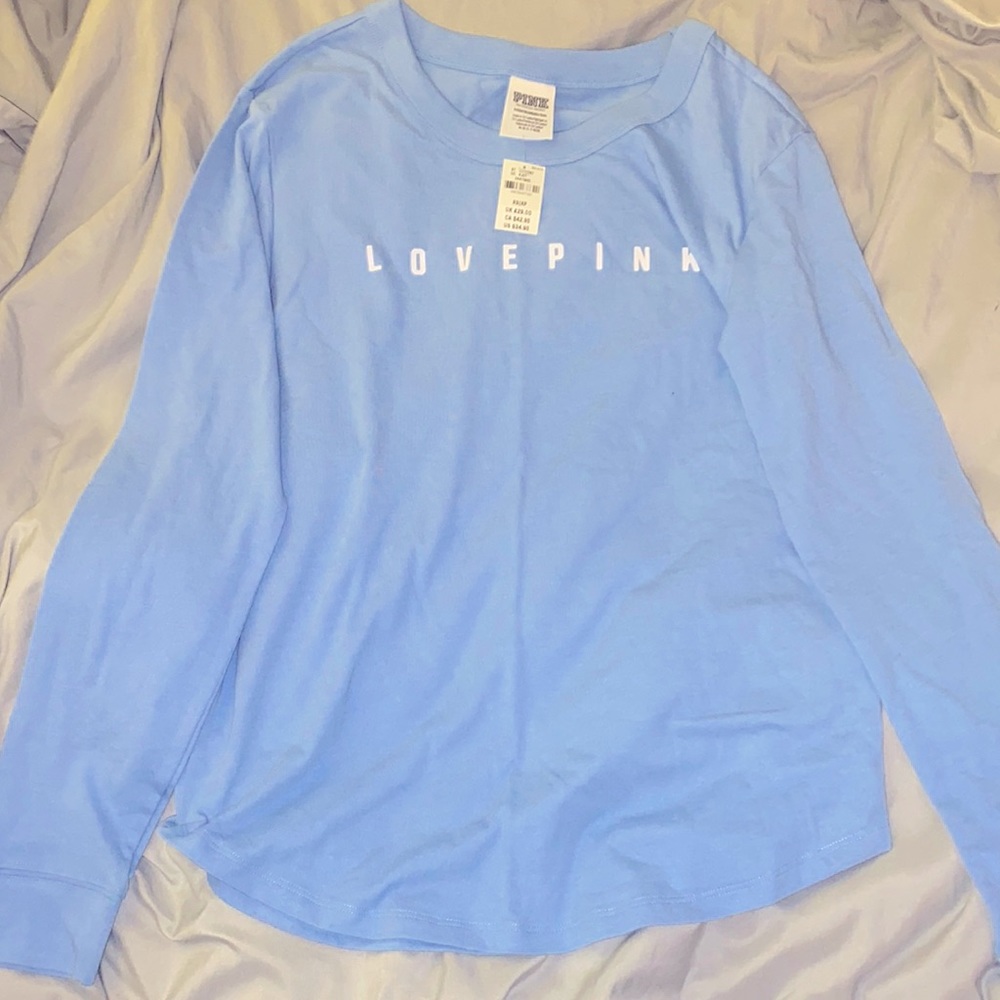 Long Sleeve Periwinkle Blue T-Shirt from PINK
